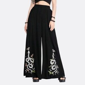 ROMWE Gothic Serpent Wide Leg Pants | Witchy Grunge Y2K | Size 8/10